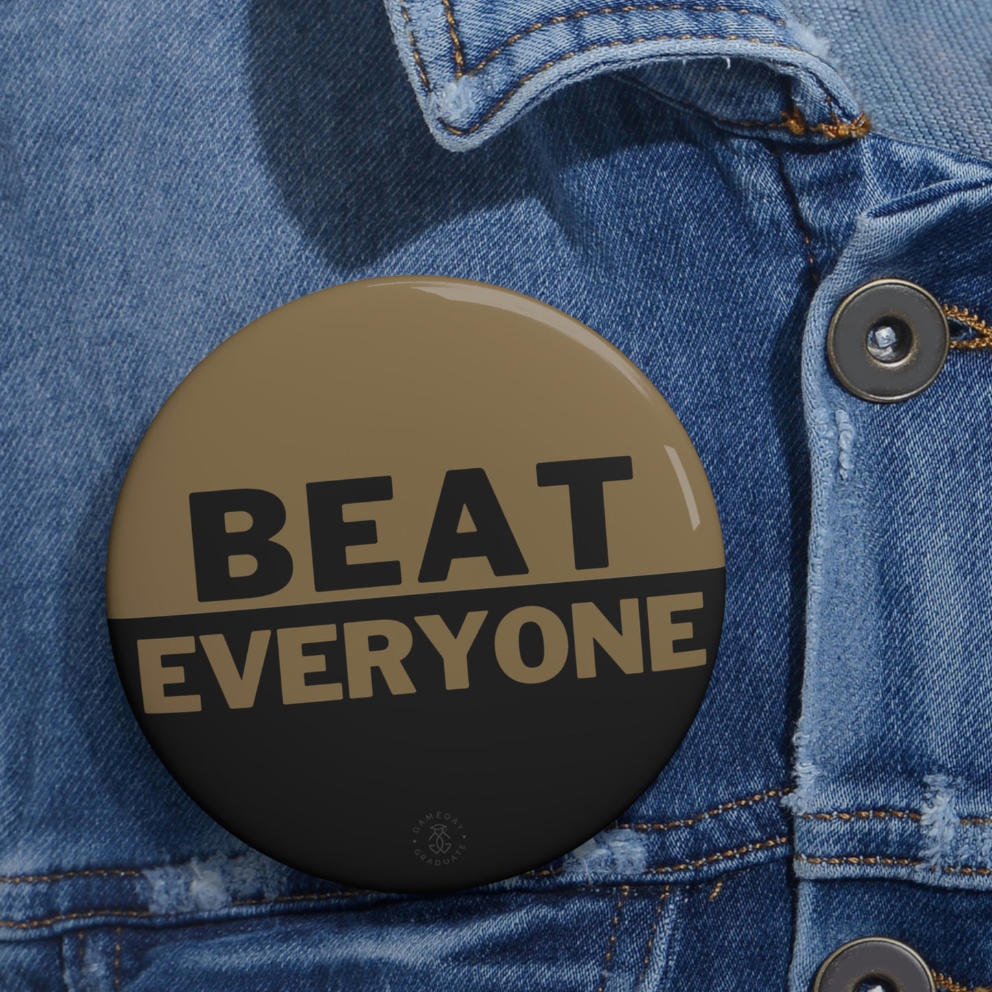Black and Gold Beat Everyone Button