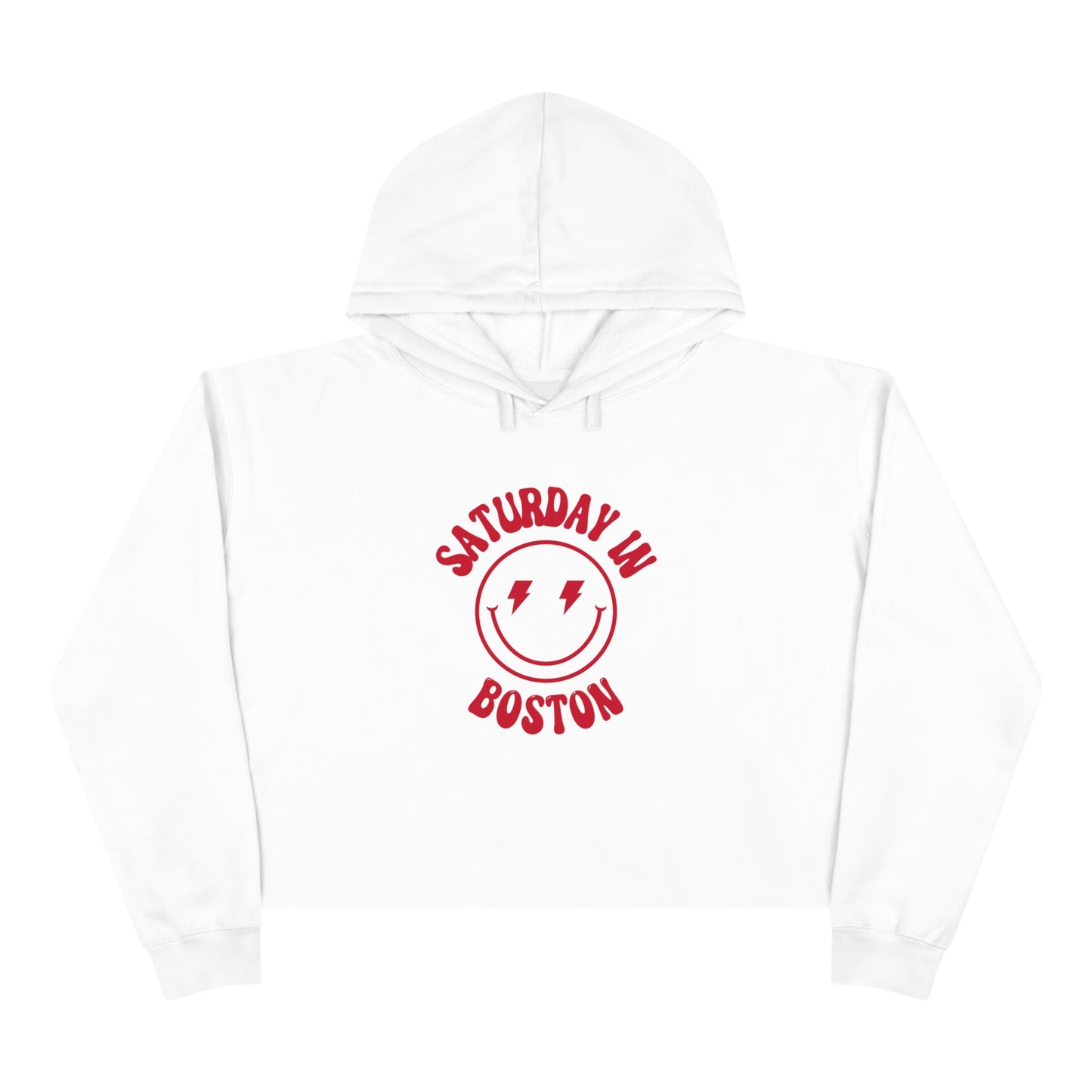 Smiley Boston Crop Hoodie
