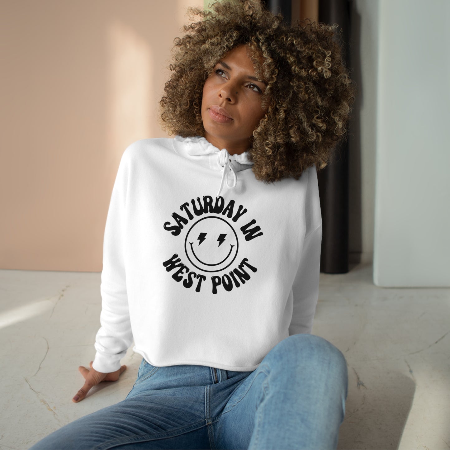 Smiley West Point Crop Hoodie