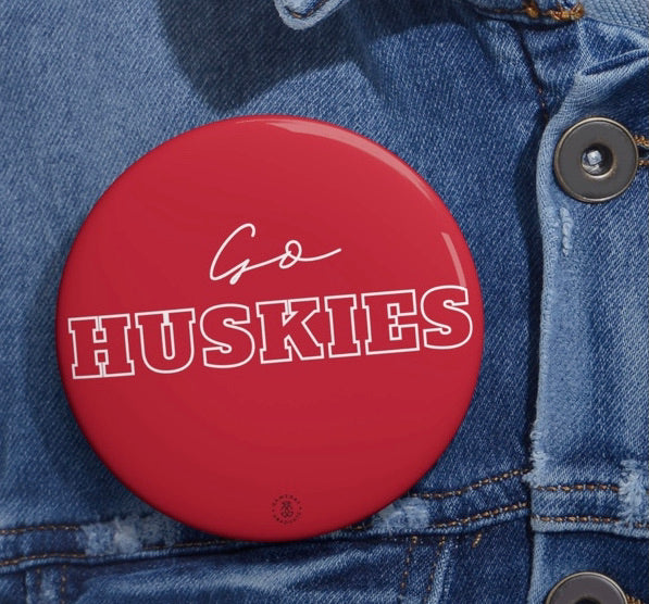 Go Huskies Button