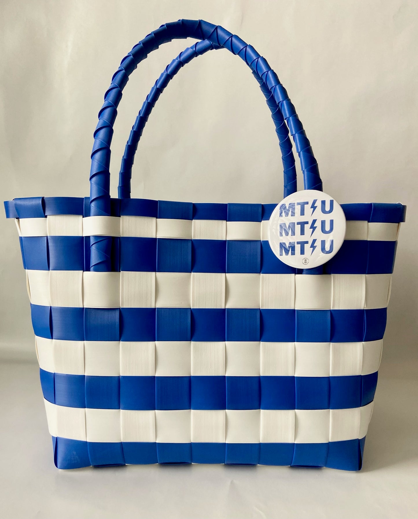 Blue and White Tailgate Tote