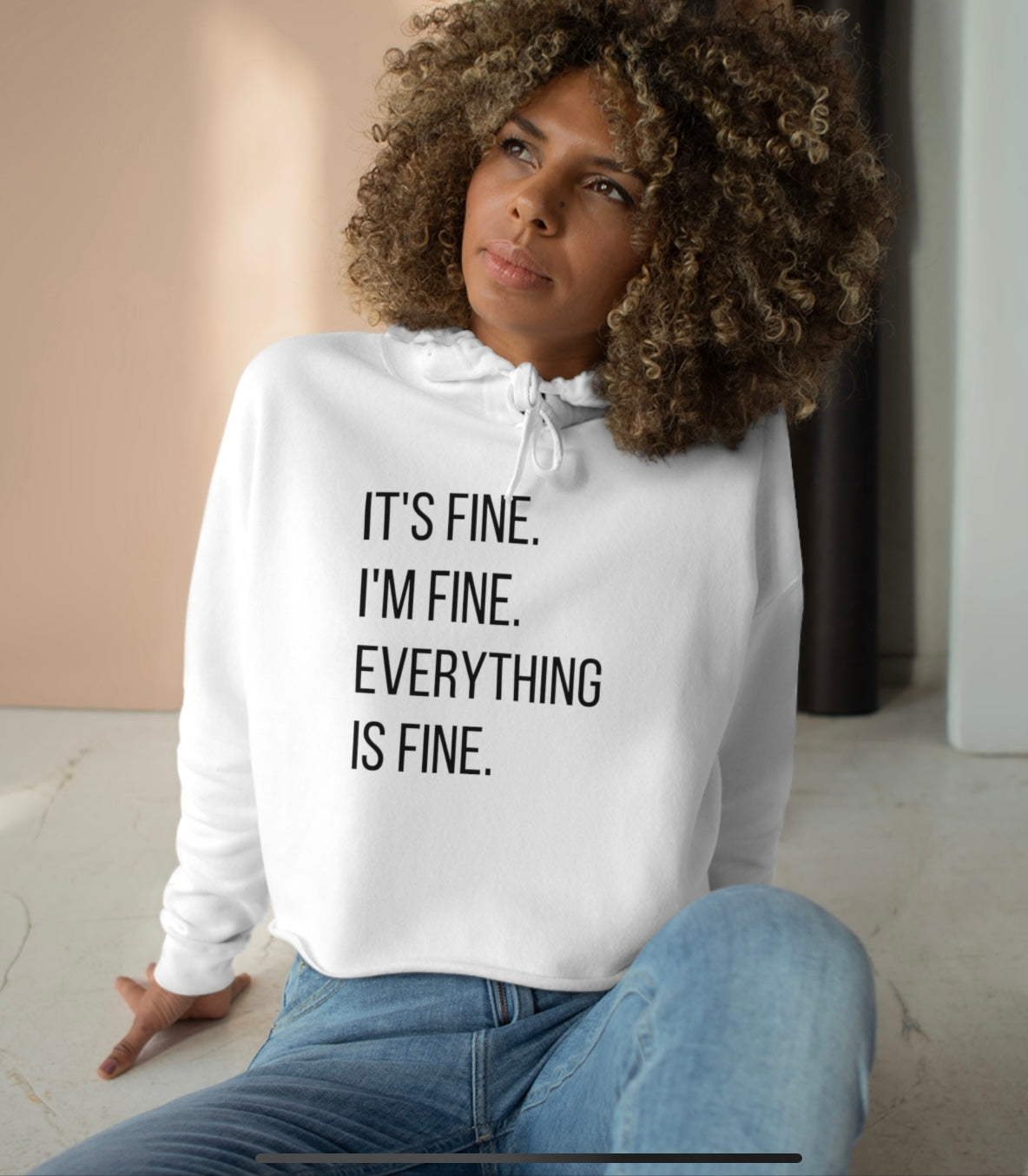 It's Fine Crop Hoodie