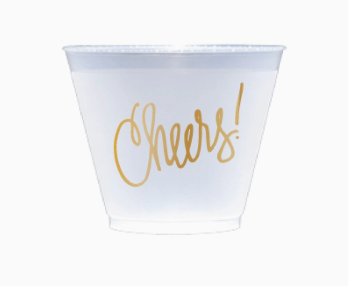 Cheers Frosted Flex Plastic Cups - Pack of 10 (9oz)