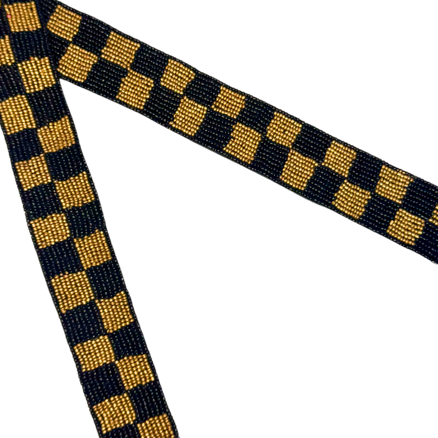 Black and Gold Checkerboard Purse Strap (Strap Only)