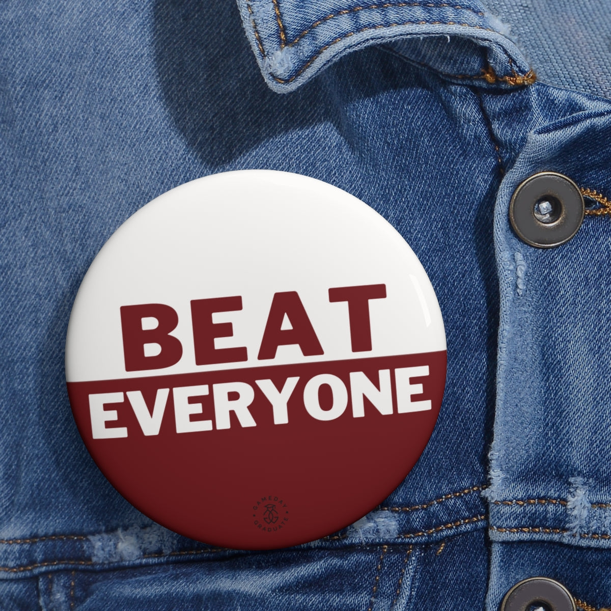 Maroon and White Beat Everyone Button