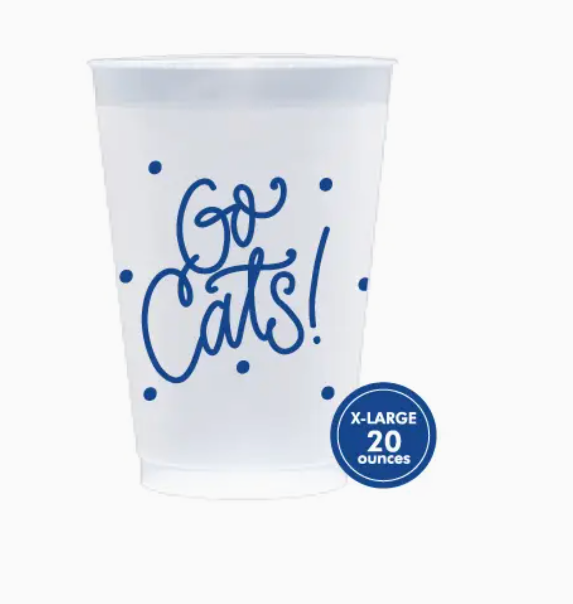 Kentucky Frosted Flex Plastic Cups - Pack of 8 (20oz)