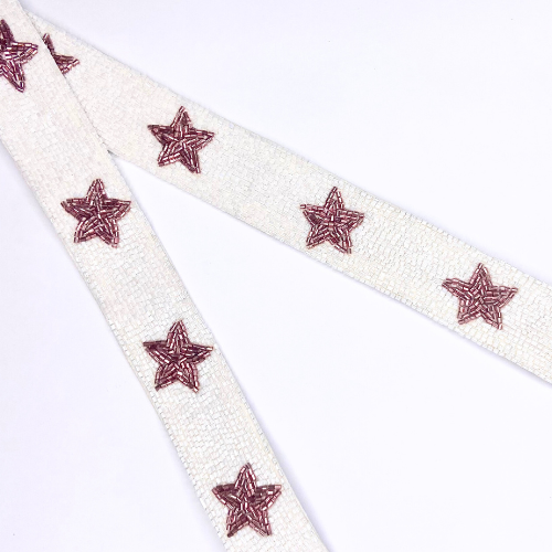 Clear Acrylic Purse with White and Rose Gold Star Strap