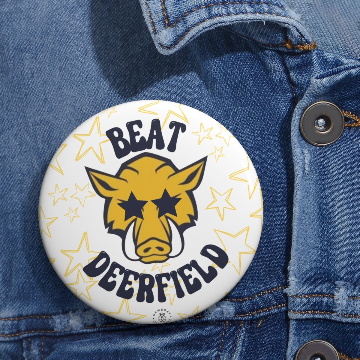 Beat Deerfield Boar Button
