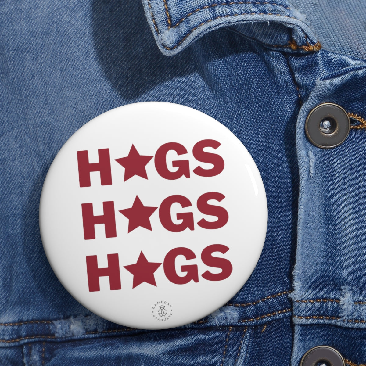 Arkansas Hogs Button