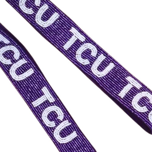 Clear Acrylic Purse with Purple TCU Strap