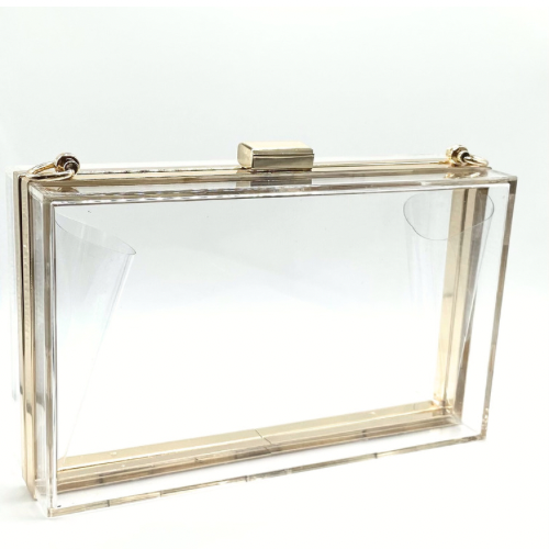 Clear Acrylic Purse with Purple TCU Strap