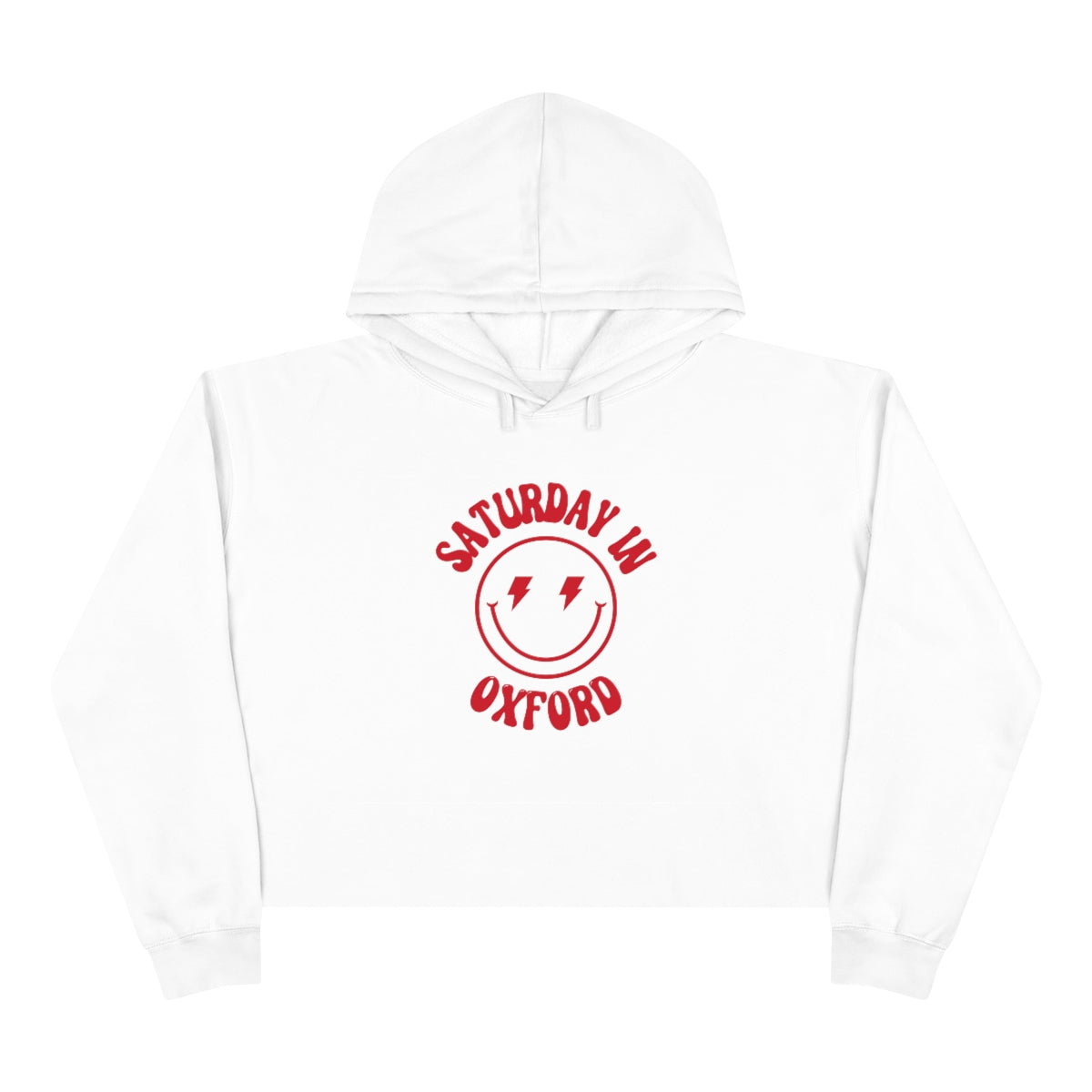 Smiley Oxford Crop Hoodie - GG