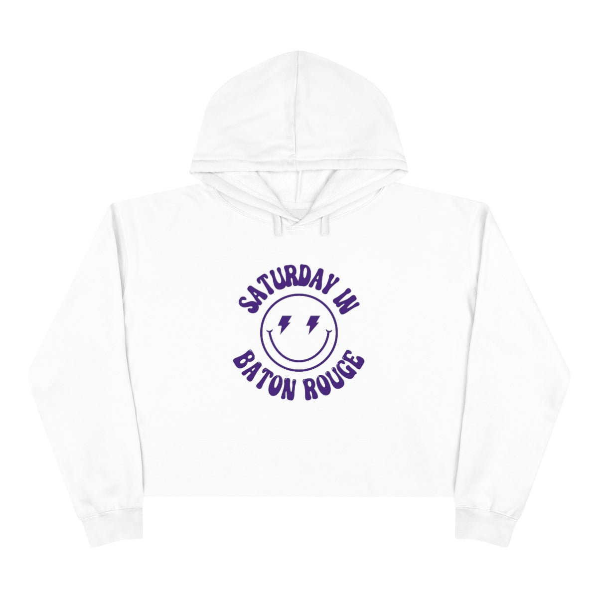 Smiley Baton Crop Hoodie - GG