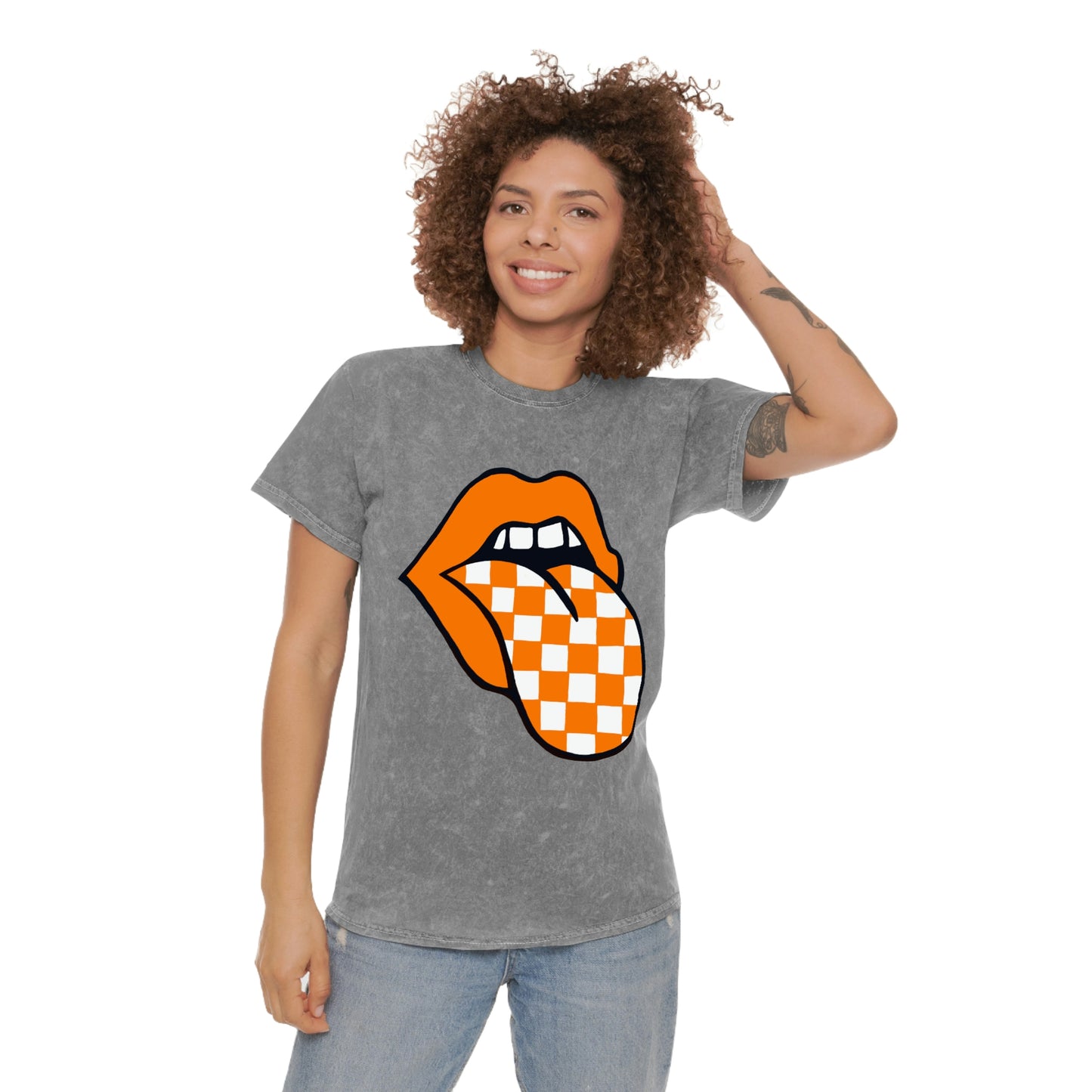 Orange/White Retro Tongue Tee - Medium - GG