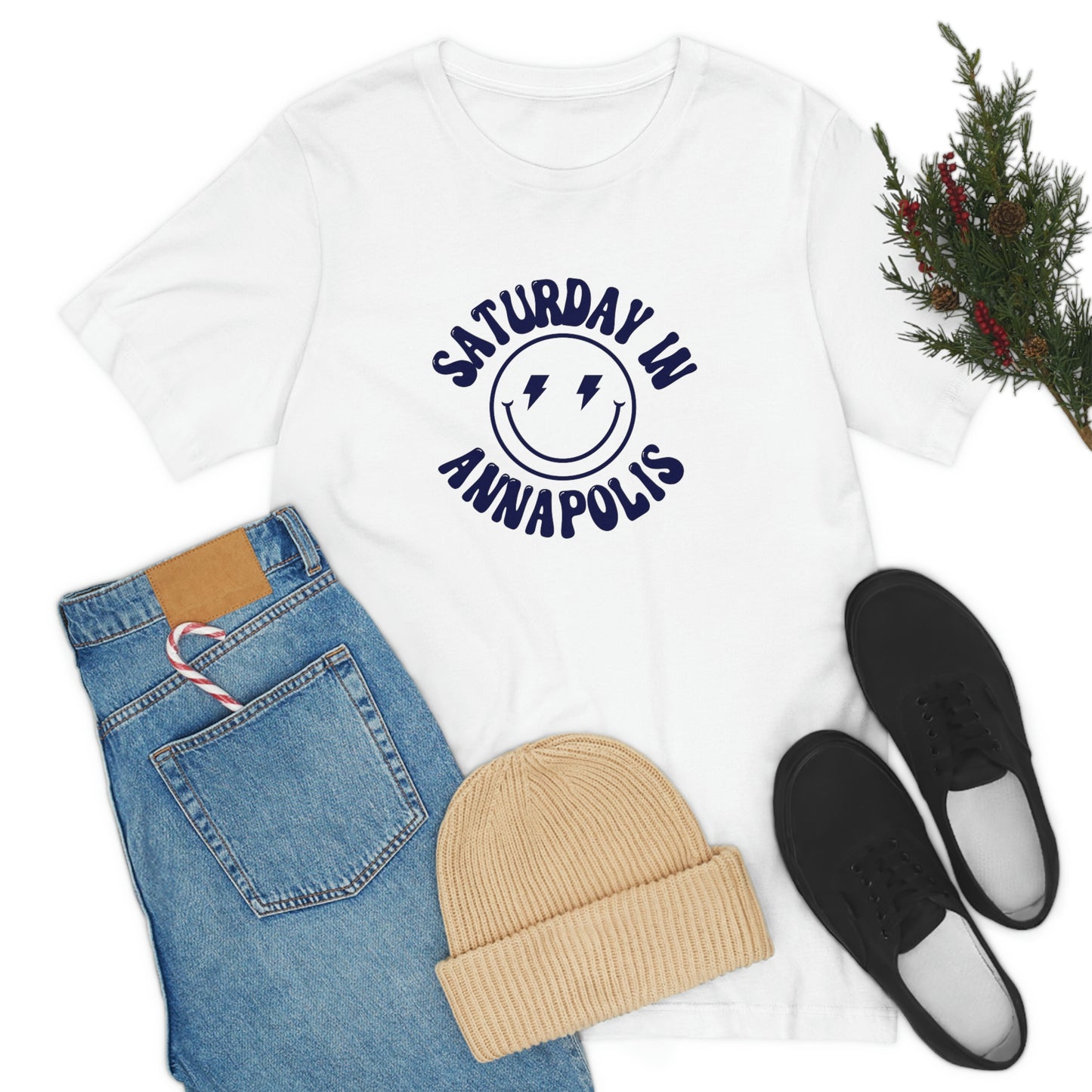 Smiley Navy Short Sleeve Tee - GG