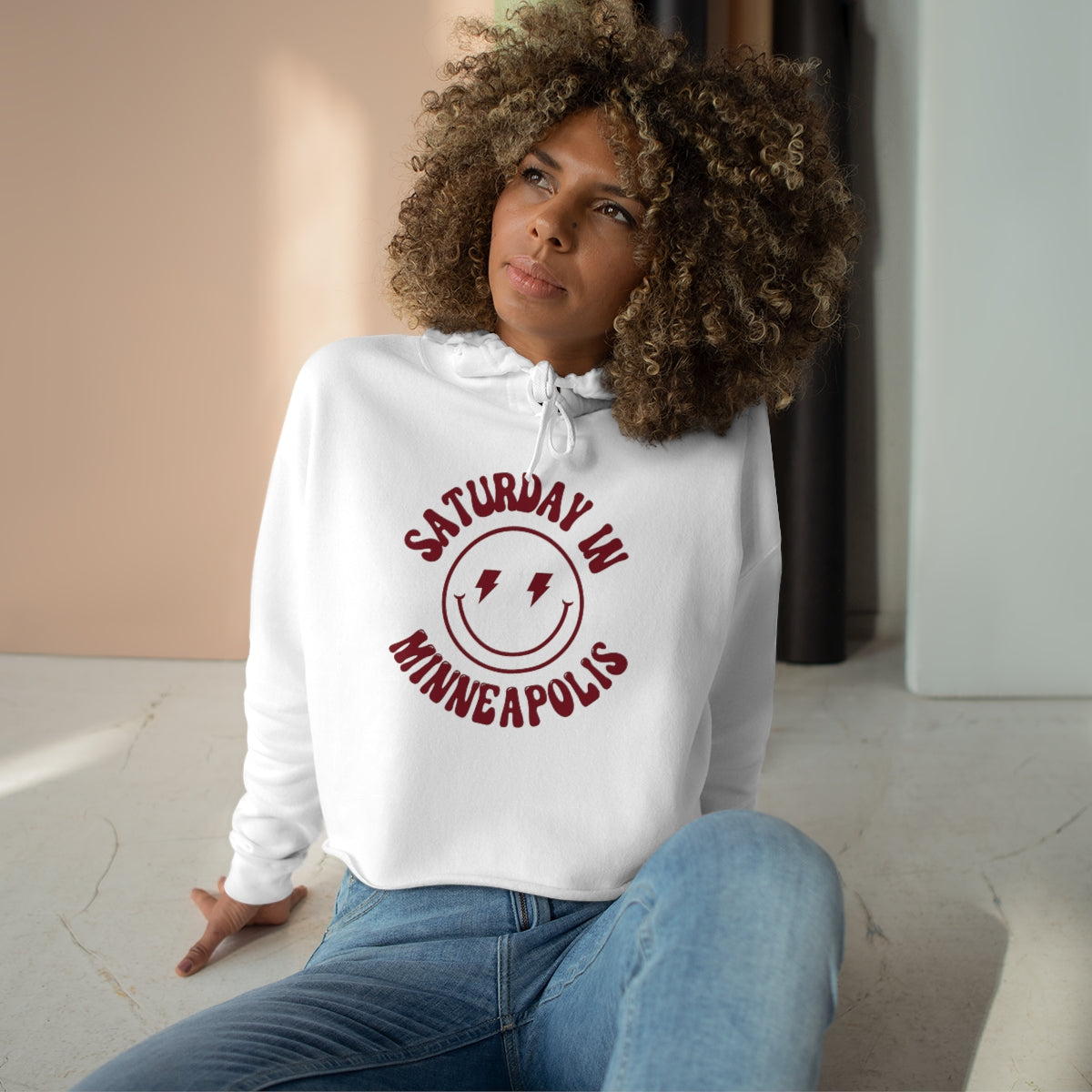 Smiley Minneapolis Crop Hoodie - GG