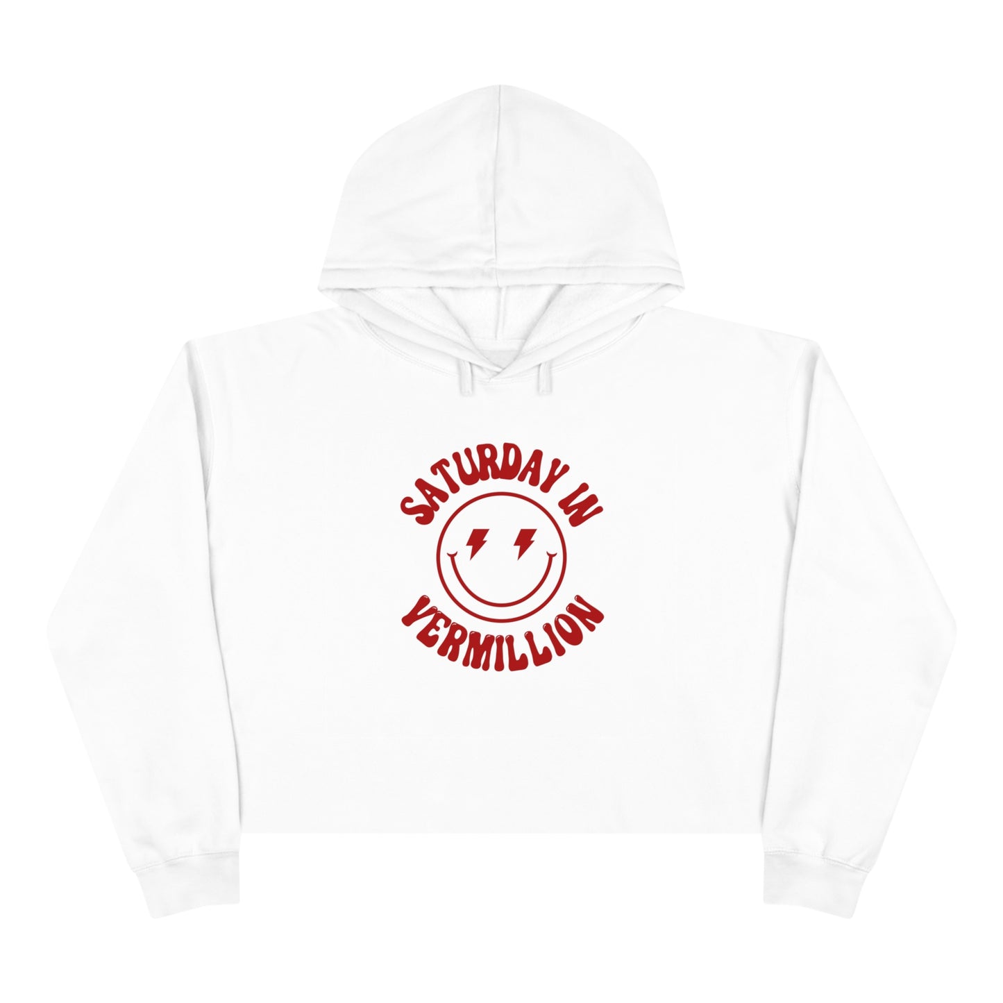 Smiley Vermillion Crop Hoodie