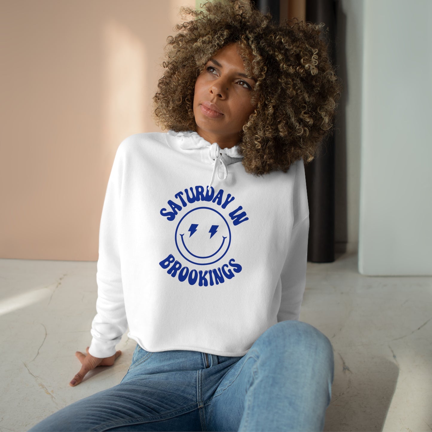 Smiley Brookings Crop Hoodie