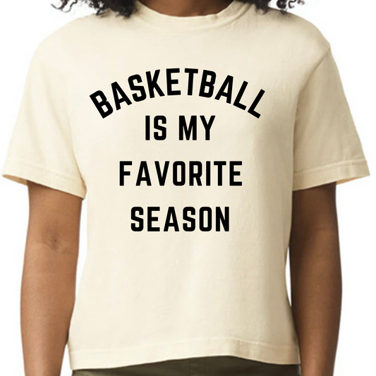 Basketball Is My Favorite Season Crop Tee