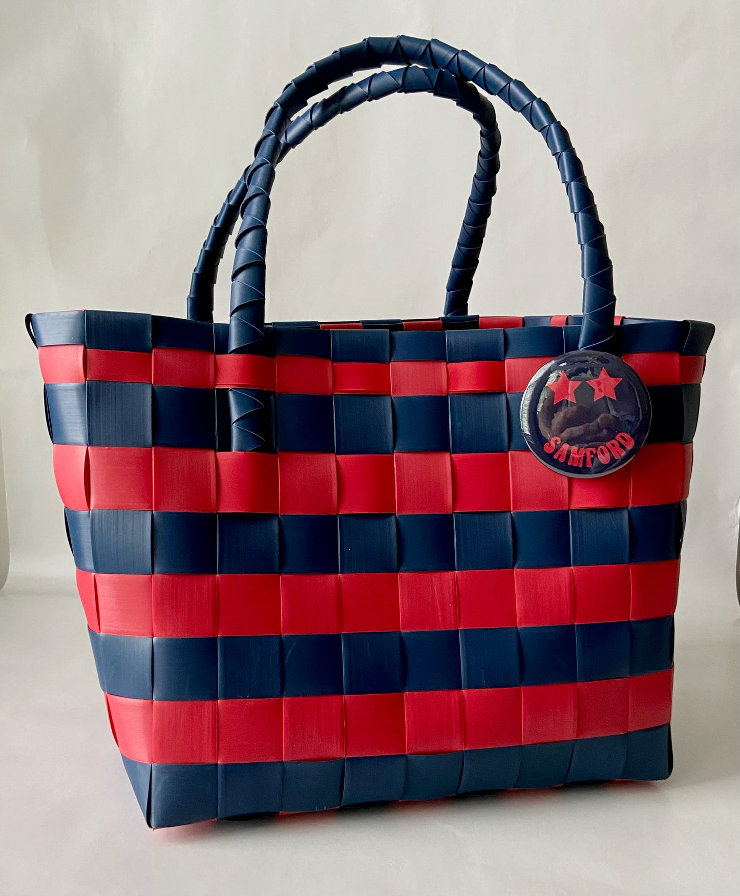 Blue and Red Tailgate Tote