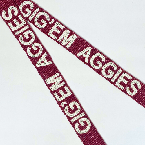 Clear Acrylic Purse with Gig 'Em Aggies Strap