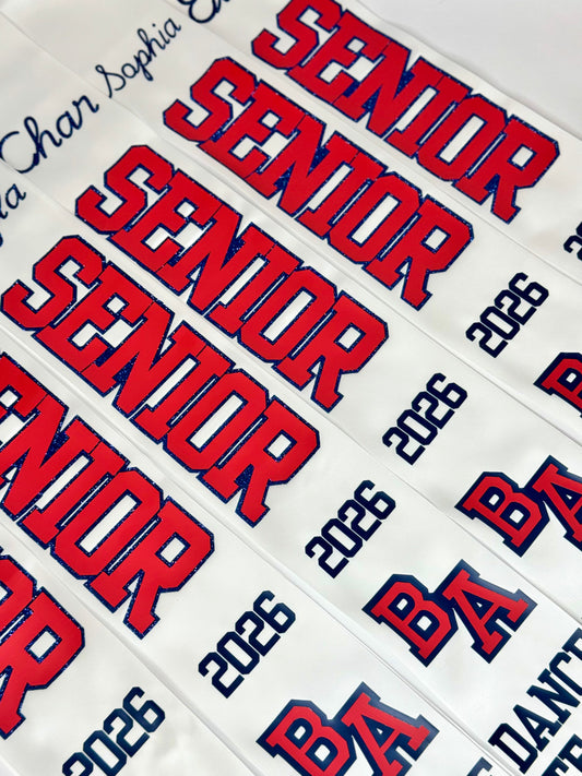 Senior Sash with Glitter
