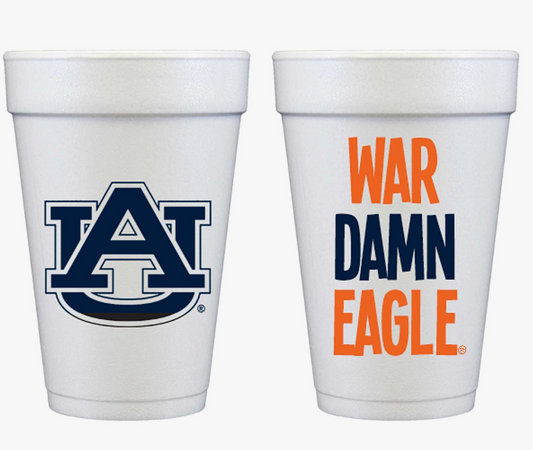 Auburn War Eagle Styrofoam Cups - Pack of 10