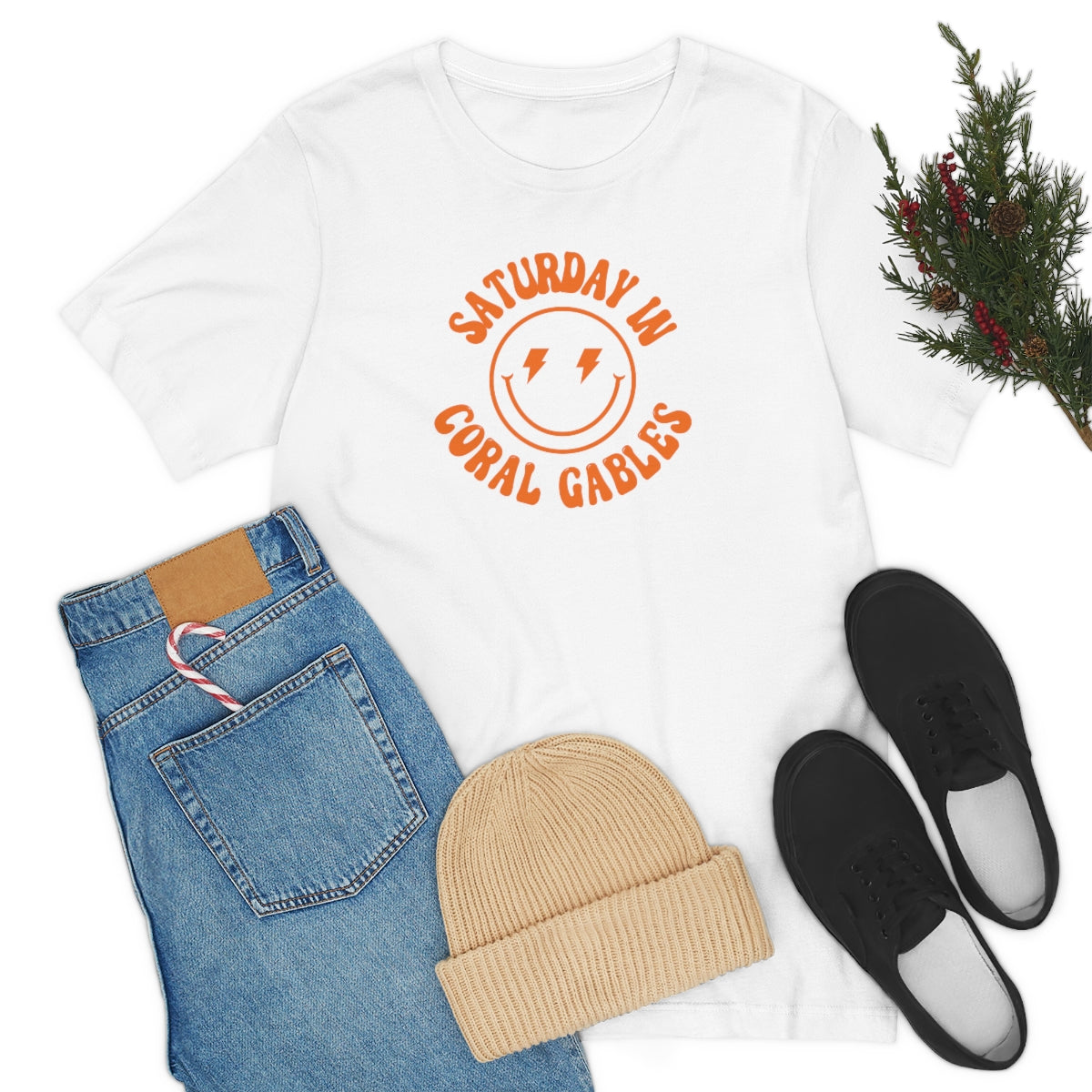 Smiley Coral Short Sleeve Tee - GG