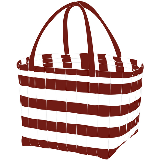 Burgundy and White Tailgate Tote