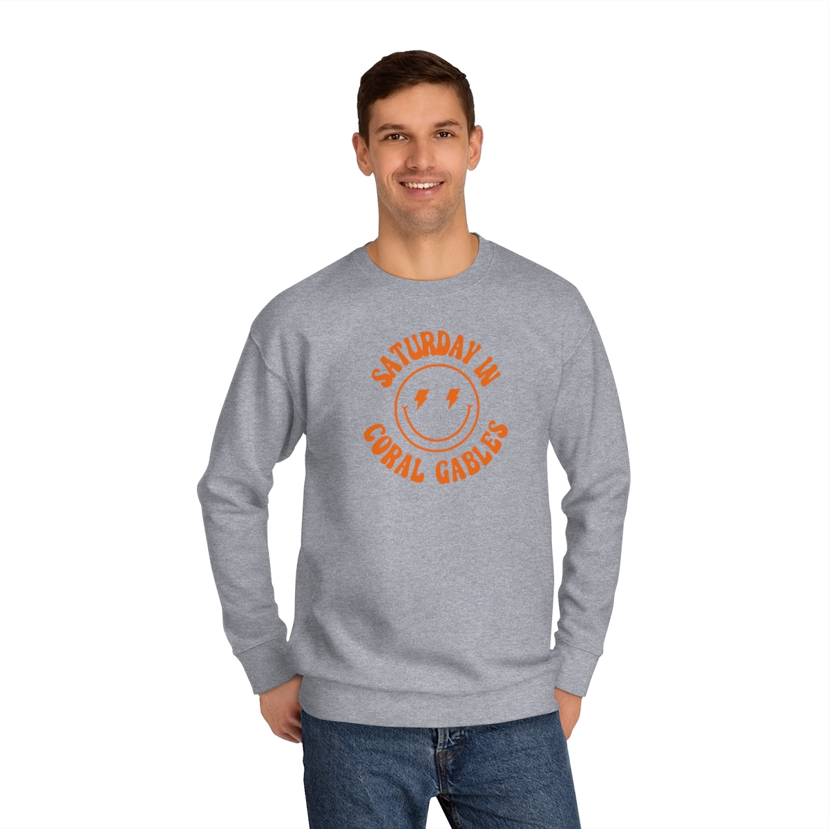 Smiley Coral Crew Sweatshirt - GG - CH