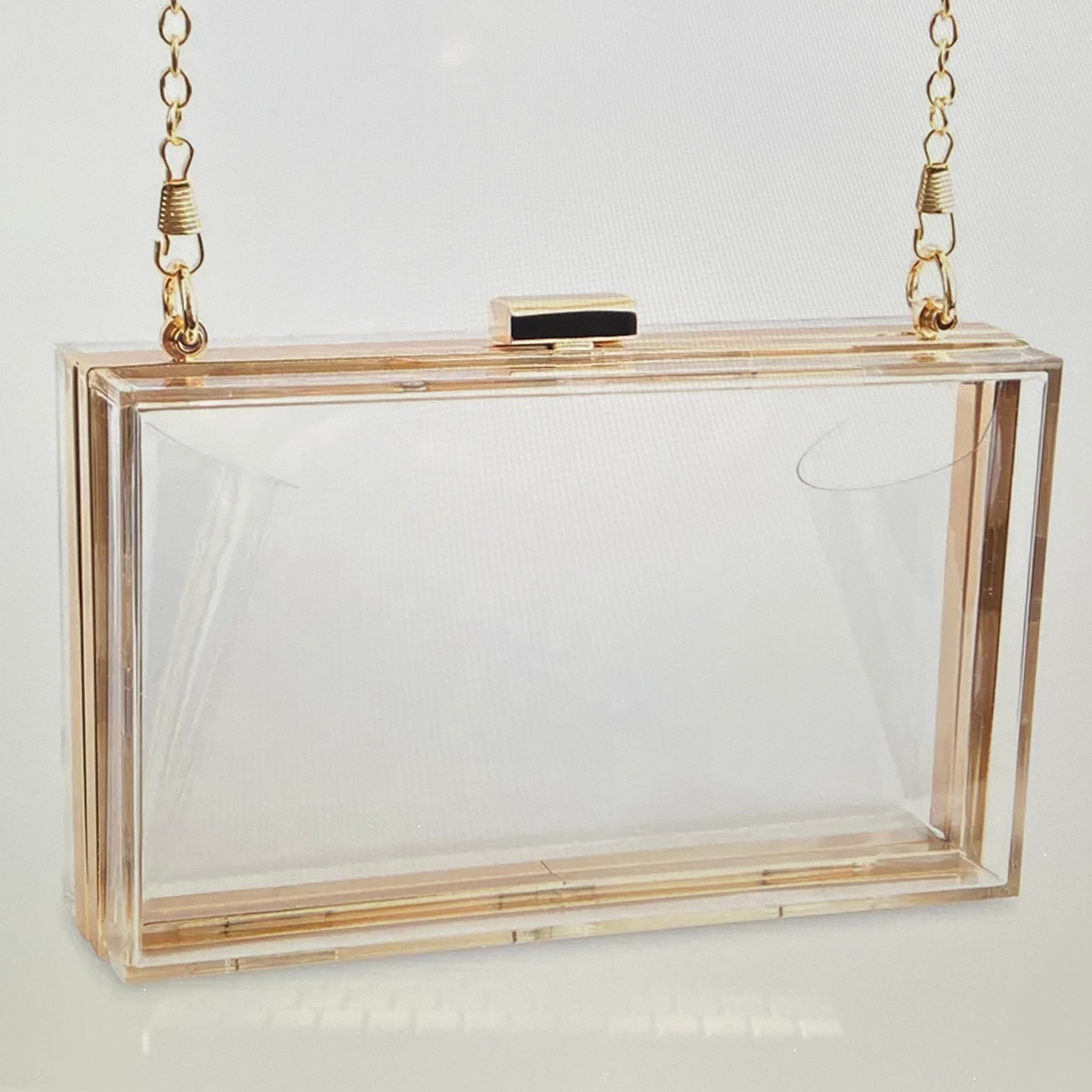 Clear Acrylic Purse with White and Gold Star Strap – Gameday Graduate