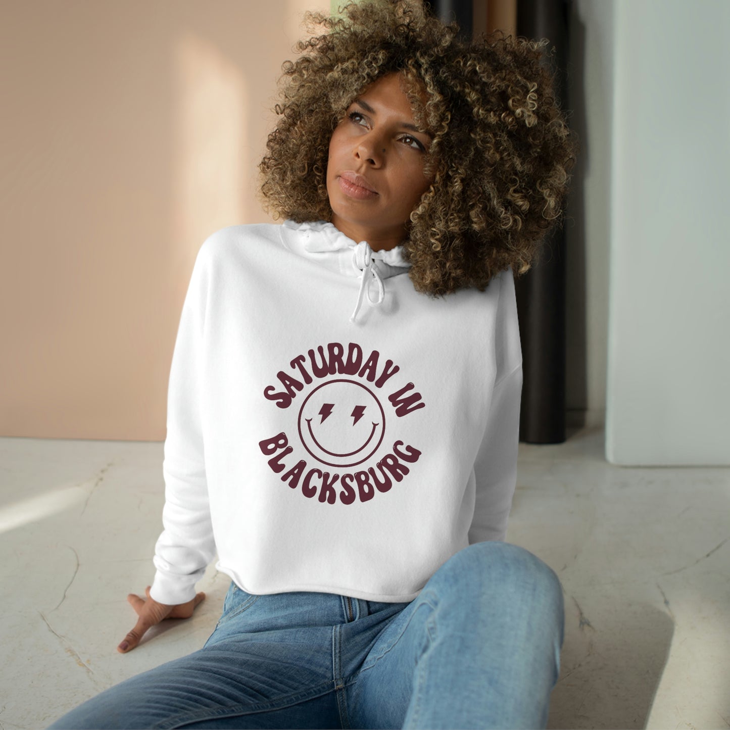 Smiley Blacksburg Crop Hoodie - GG