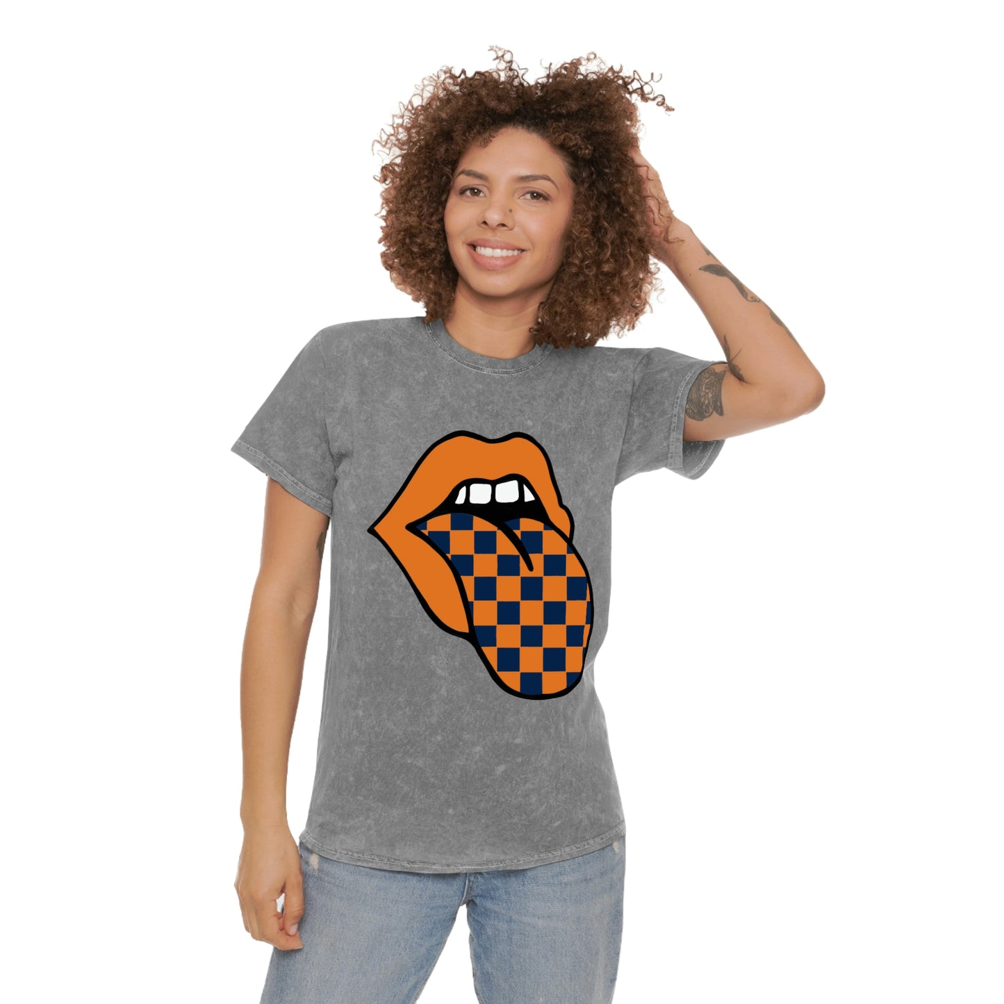 Orange/Navy Blue Retro Tongue Tee - Large - 2XL - GG