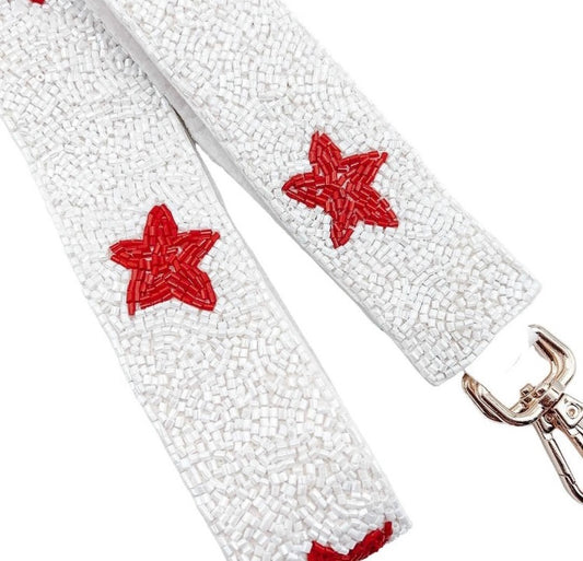 Clear Acrylic Purse with White and Red Star Strap